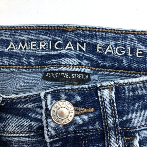 American Eagle Jeans Next Level Stretch Hi Rise Jeggings Distressed size 2 - Picture 7 of 12